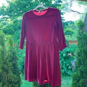 Girls GAP burgundy velvet dress